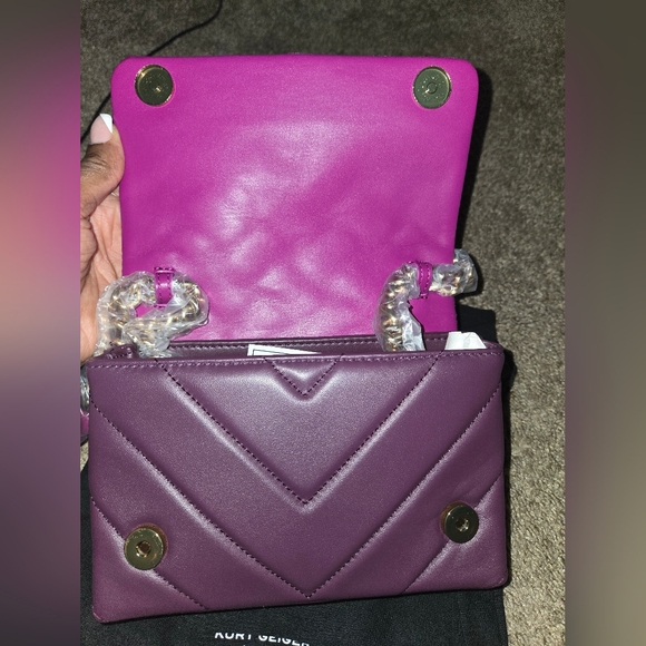 NWT Kurt Geiger Mini Kensington Quilted Suede Crossbody Bag - Picture 9 of 14